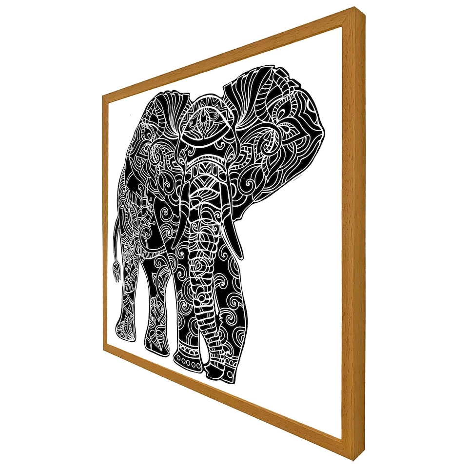 image 1 of Elephant silhouette (Picture Frame) White | M
