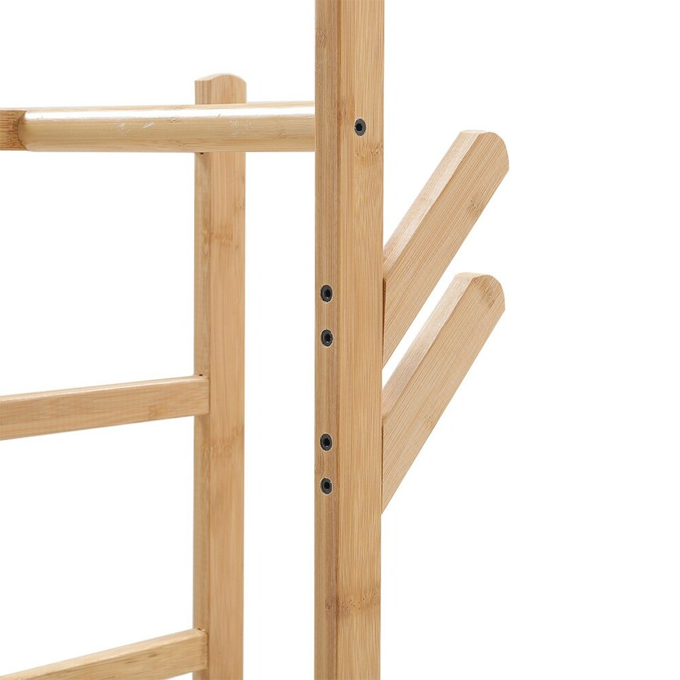 image 1 of Living and Home Bamboo Coat Rack Stand