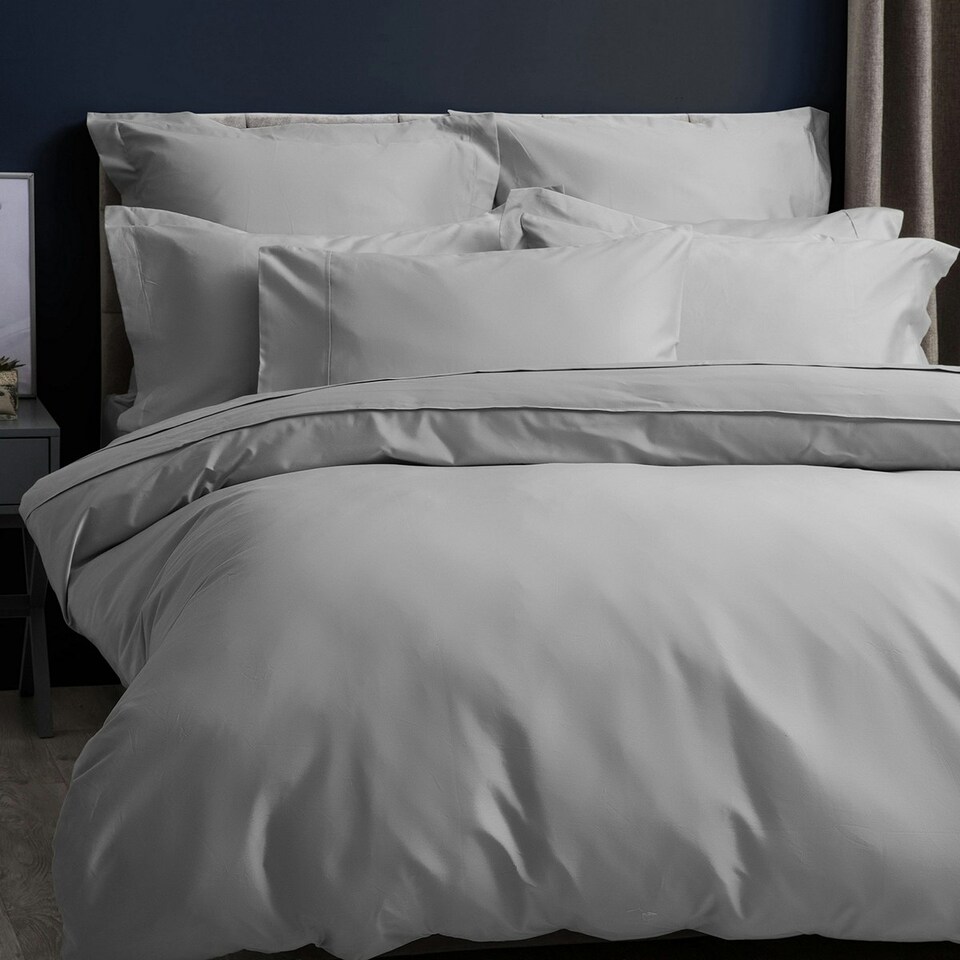 image 1 of Belledorm Pima Cotton 450 Thread Count Duvet Cover - Platinum - Kingsize