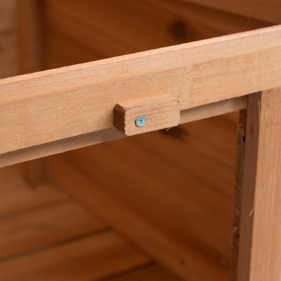 image 1 of Pet Vida Wooden Pet Hutch House Lockable Door Ramp Suitable for Indoor Outdoor Use - Pine