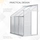 image 5 of Outsunny 6 x 4ft Lean to Polycarbonate Greenhouse for Outdoor w Door