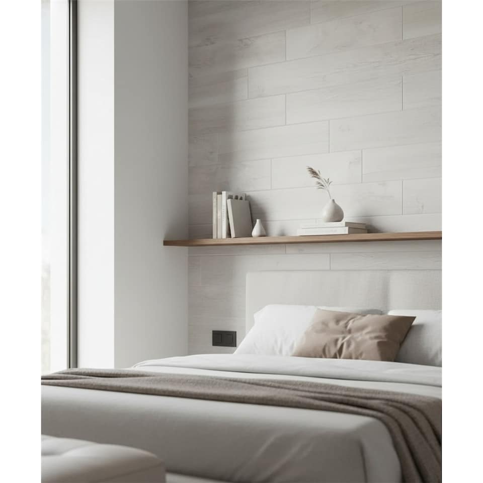 image 1 of Premium Walnut Matt Porcelain Wood Effect Floor Tile (180 Pack - 20 Box - 24.4m2 Coverage) - TV Room- Inspired by Latin America