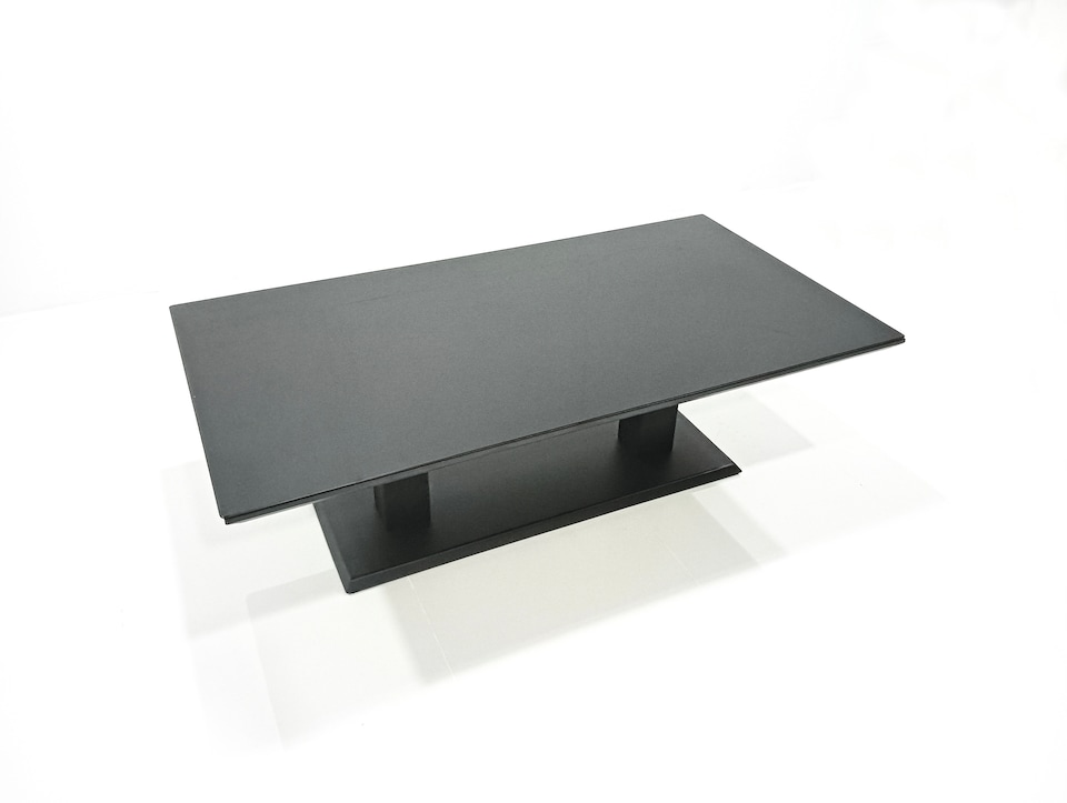 image 1 of Fimous 9 Seater Aluminium Outdoor Garden Furniture Set with Adjustable Rising Lifting Dining Table 3 Seater Sofa 3 Footstools Dark Grey