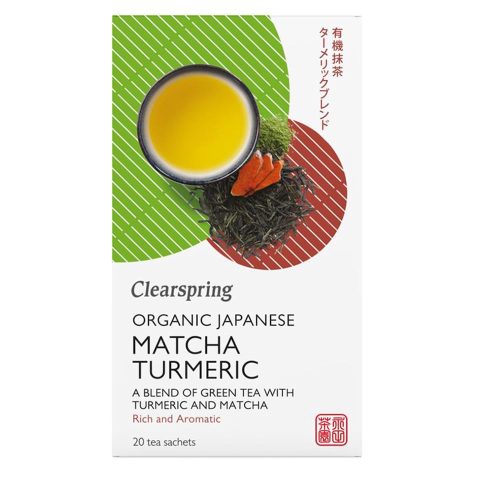 Organic Japanese Matcha Turmeric 20 Tea Sachets (Clearspring) | Multi