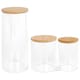 image 1 of Harbour Housewares 2pc Reusable Plastic Bathroom Canister Set with Bamboo Lid