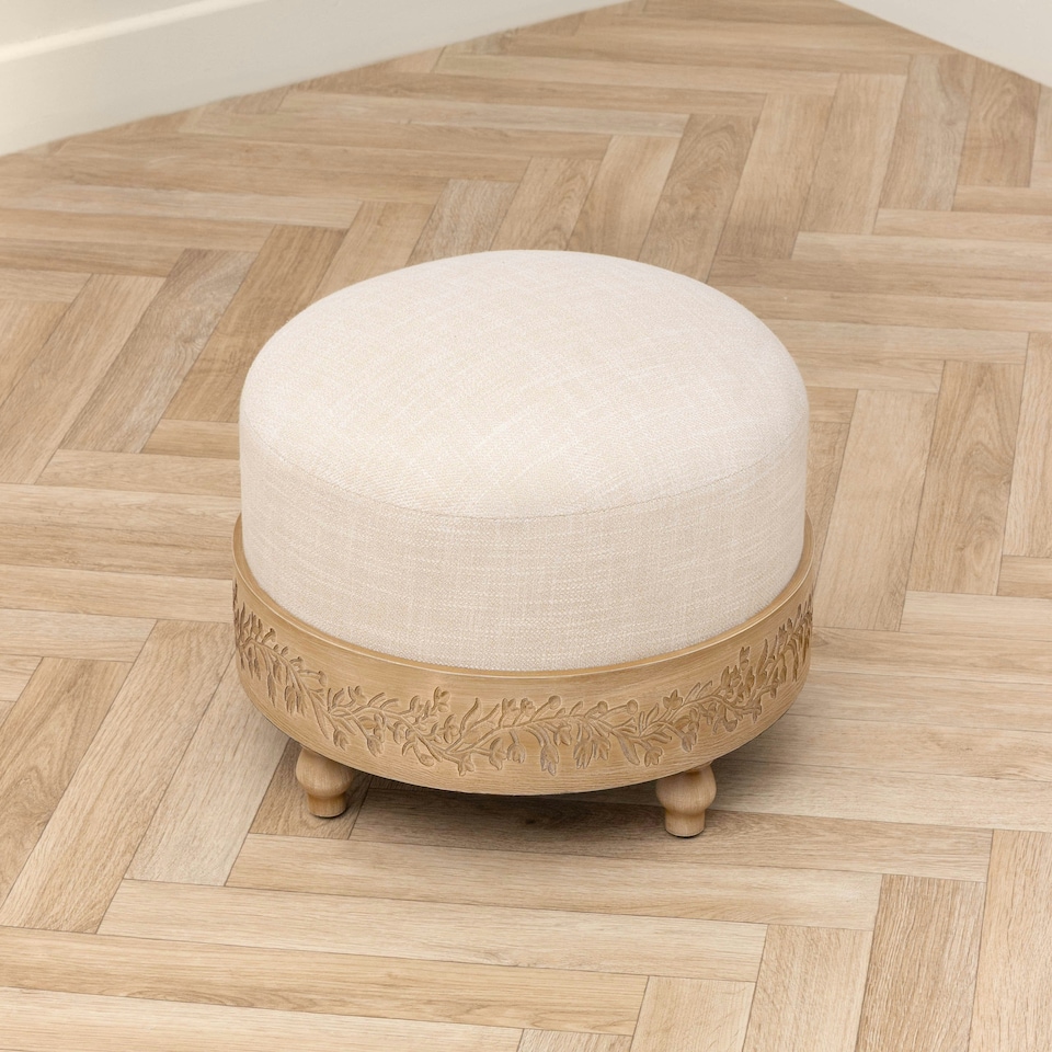image 1 of Voyage Mabel Oak Wooden Footstool