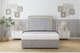 image 2 of Sloomy Sofia Gold Silver Plush Divan Bed Base No Drawers With 26 Inch Strutted Headboard & 12 Inch Matching Footboard | Silver | Silver | Single | 1