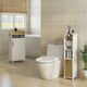 image 2 of kleankin Bathroom Storage Cabinet with Cushioned Door and Wheels, White