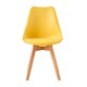 image 2 of Single Dining Chair with Solid Wooden Legs and Seat Cushion Pad Yellow - Eva by MCC