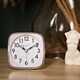 image 2 of Hometime Square Alarm Clock - Sweep/Light/Snooze - White White