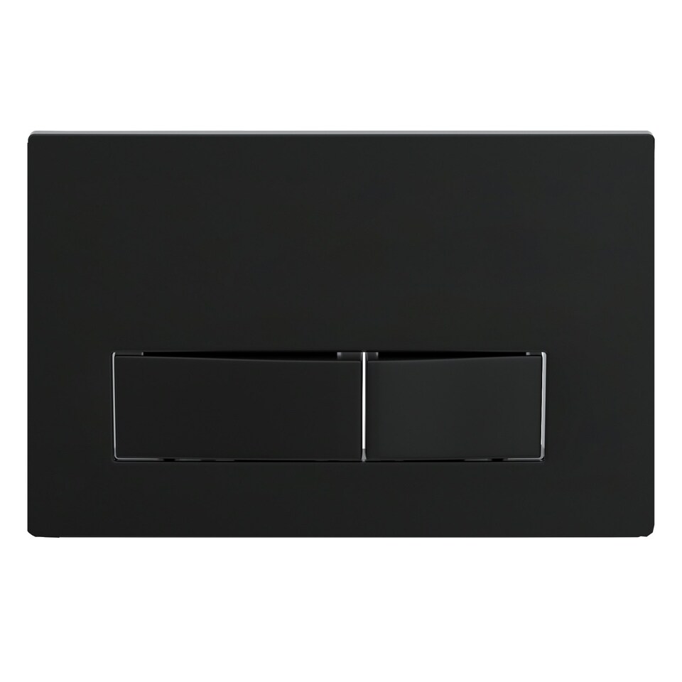 image 1 of SPARES2GO Luxury Concealed Toilet Cistern Flush Plate Kit for Wall Hung Frame (Matt Black, 245mm x 165mm)