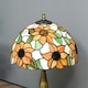 image 10 of HOMCOM Stained Glass Table Lamp, Handmade Antique Bedside Lamp