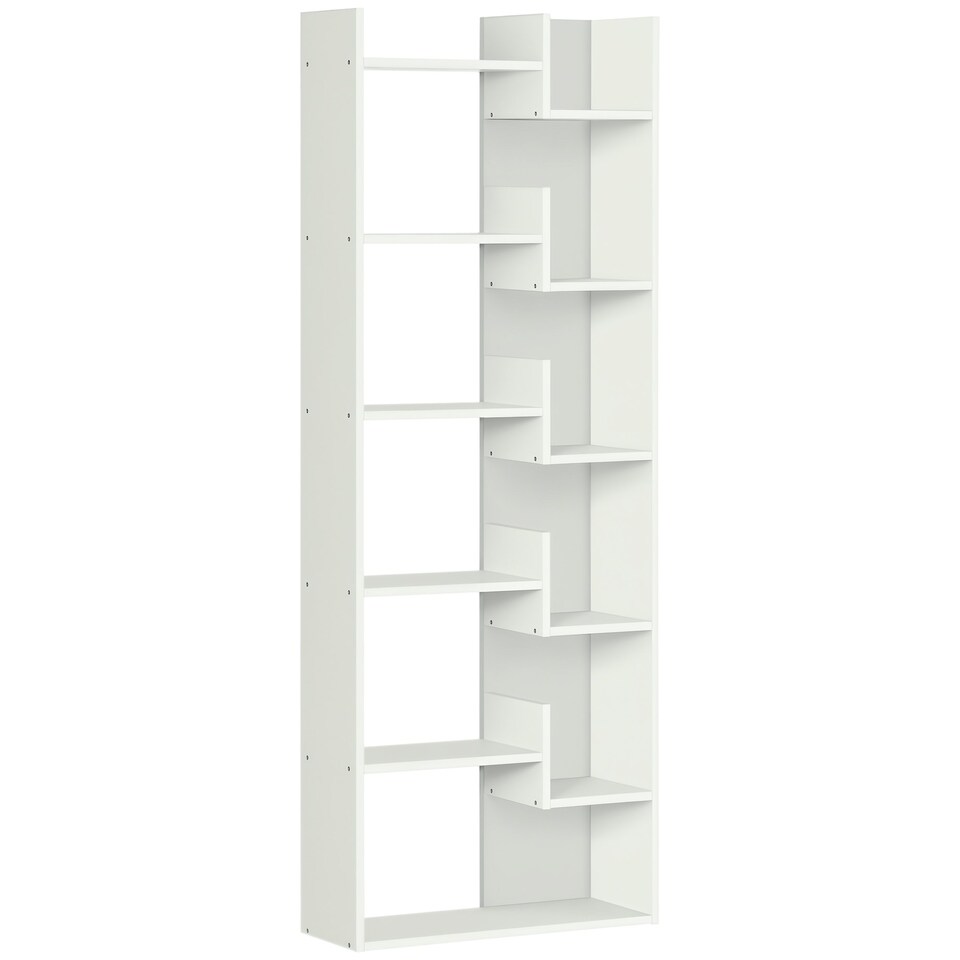 image 1 of HOMCOM 6-Tier Bookshelf Freestanding Decorative Storage Shelves for Home White