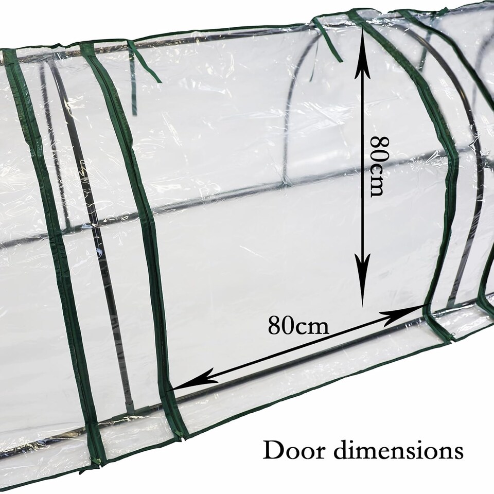 image 1 of Large Tunnel Greenhouse Growhouse Plant Garden Metal Frame Zipper Door PVC Cover