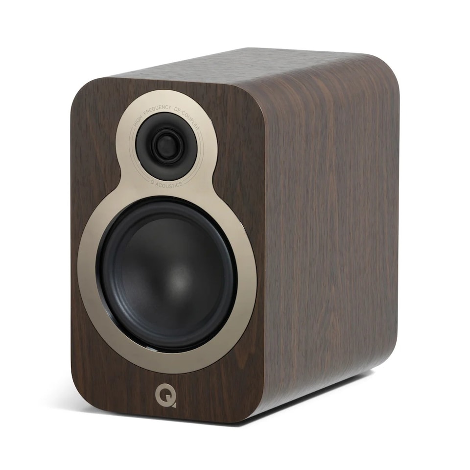 image 1 of Q Acoustics 3030c Bookshelf Speakers - Walnut