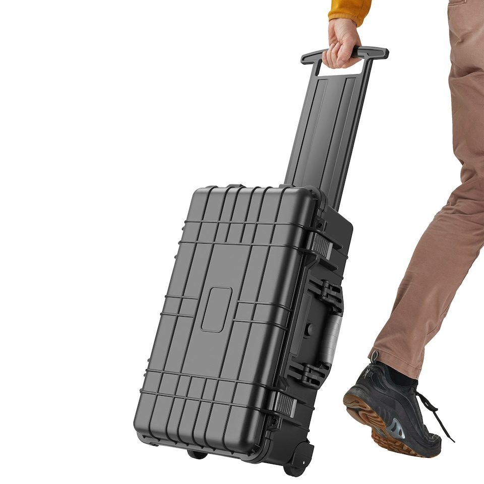 image 1 of Camera Case - hard shell, foam inserts, waterproof, telescopic handle | Black | black | 1