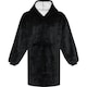 image 1 of Unisex Adult Denali Hoodie Blanket - Solid Black - One Size | Black