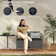 image 5 of Outsunny 160L Rattan Garden Storage Bench, Cushioned Outdoor Bench, Grey Grey