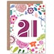 image 1 of Flowers Age 21 Year Old Floral 21st Birthday For Her Greeting Card