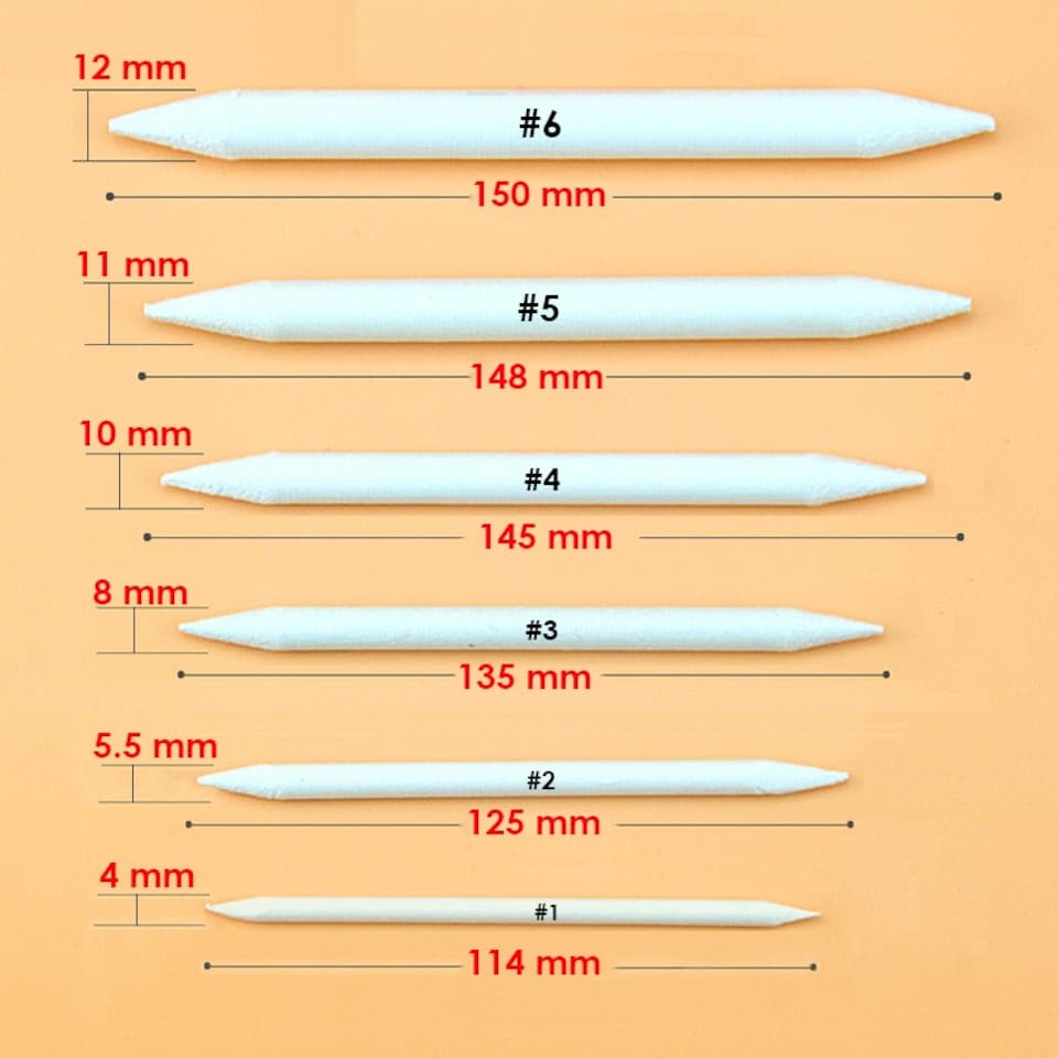 image 1 of Pack of 6 Assorted Size Sketch Paper Brush Set