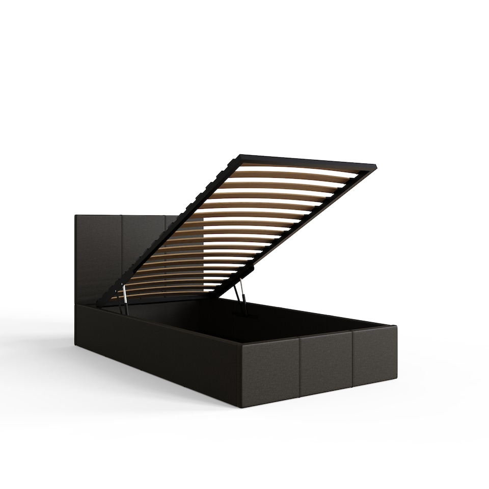 image 1 of End Lift Ottoman Storage Bed Single Grey | Grey | Grey