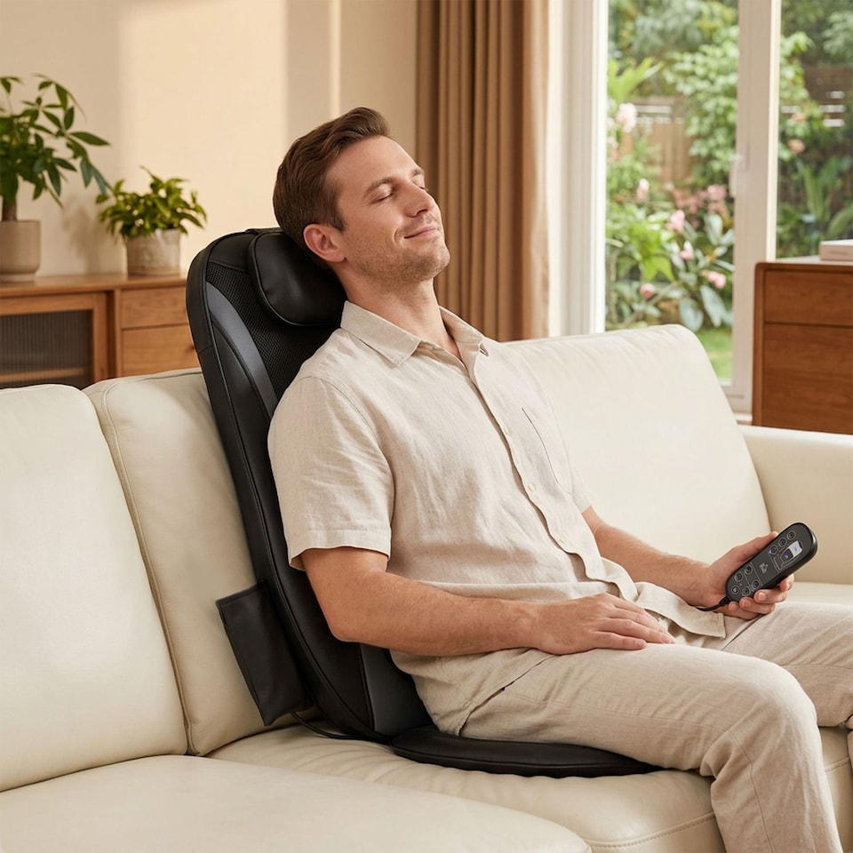 image 1 of HOMCOM Back Massager with Heat, Deep Tissue Massage Chair for Home Office