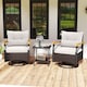 image 4 of COSTWAY 3 Piece Outdoor Swivel Chair Set Patio Wicker Rotating Chairs