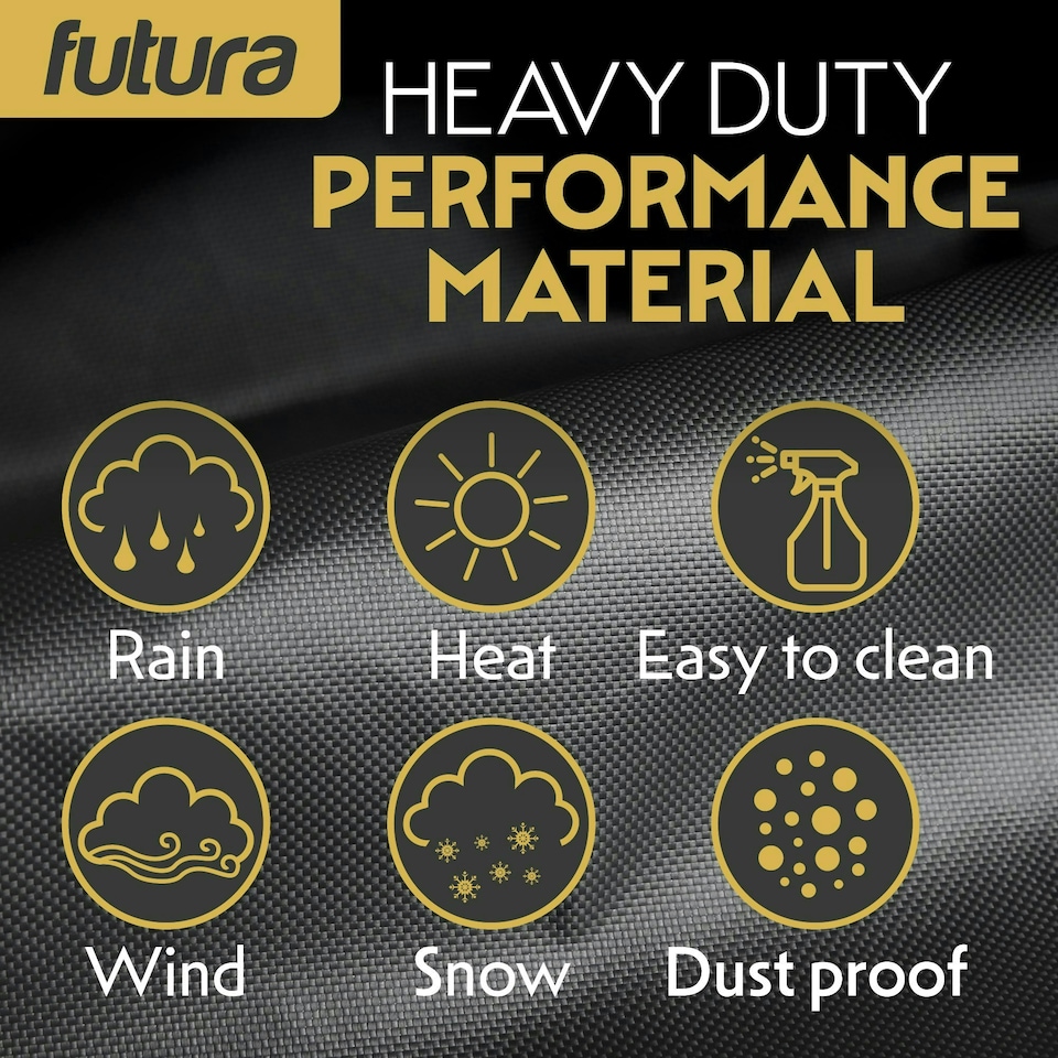 image 1 of Futura Round 128X71cm Waterproof Garden Furniture Cover  600D | Black | Black | 128x71cm | 1