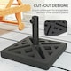 image 5 of Outsunny Parasol Base 15kg Garden Umbrella Stand with Cut-Out Design, Black