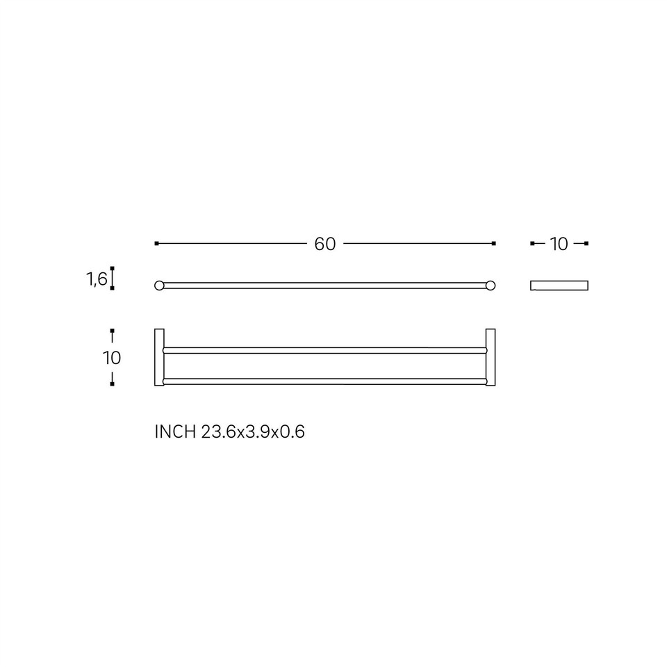 image 1 of Cosmic Wall-Mounted Towel Rail with Stainless Steel Matte Finish, 60 cm