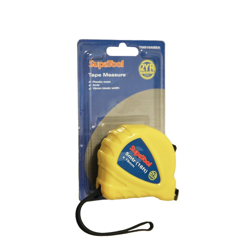 image 1 of SupaTool Plastic Tape Measure - Blue/Yellow/Black - 1.9cm