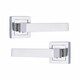 image 3 of Golden Grace 5 Pairs Premium Delta Design Door Handles on Square Rose in Polished Chrome Finish Chrome