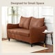 image 5 of HOMCOM Two-Seater Sofa, Modern Small Sofa with Solid Wood Legs, Brown | Brown