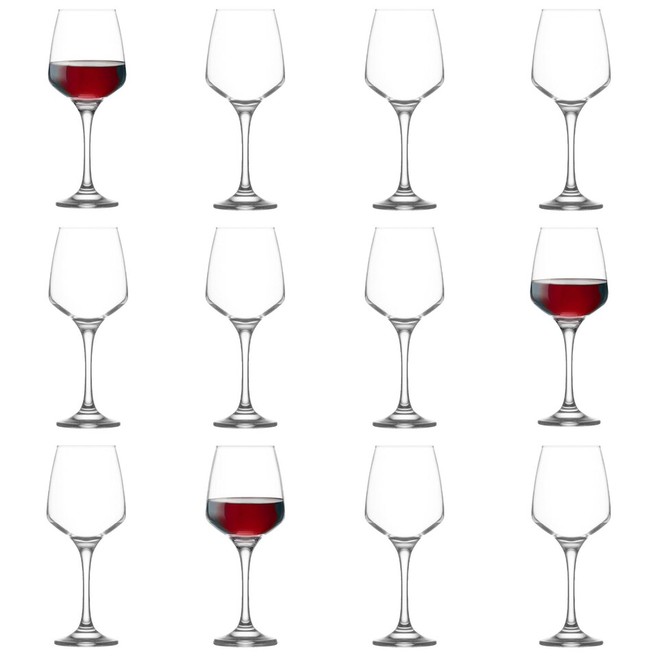 image 1 of LAV Lal Red Wine Glasses - 400ml - Clear - Pack of 12