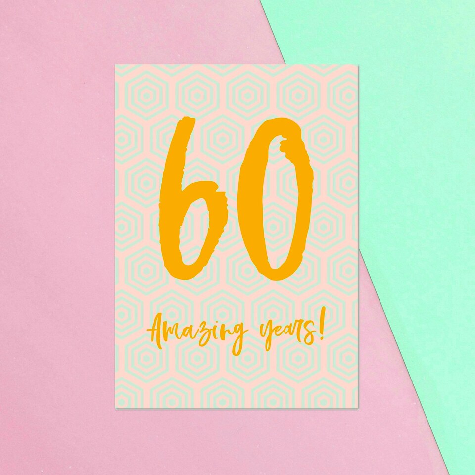 60 Amazing Years! Greetings Card