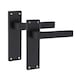 image 2 of Golden Grace 4 Pairs Victorian Straight Delta Door Handles Latch in Matt Black - 150mm x 40mm Backplate | Black | 4 Pairs