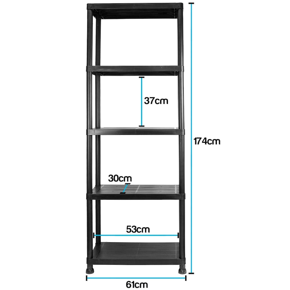 image 1 of TekBox Set of 2x 5 Tier Garage Storage Shelves