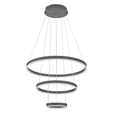 Living and Home Modern 3-Ring Aluminum Round Hanging LED Pendant Light