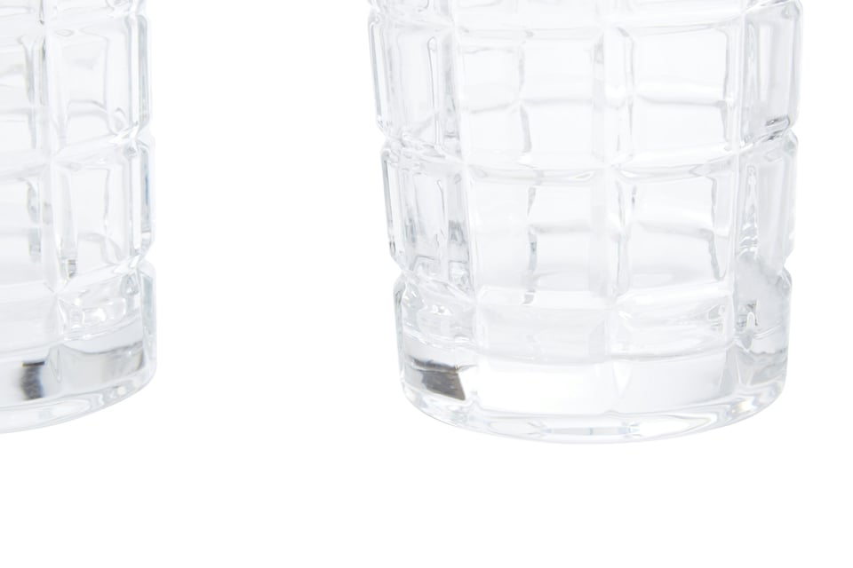 image 1 of Orsina Set of 4 Clear Drinking Glass Tumblers, Classic Crystal Whiskey Glasses with Sturdy Base, Drinking Glasses