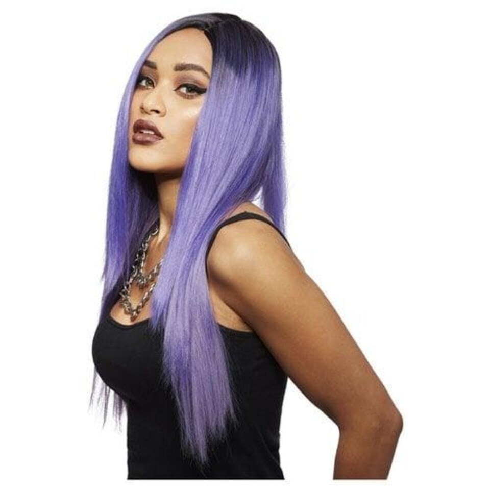 image 1 of Manic Panic Amethyst Ombre Super Vixen Purple Long Straight Hair Wig