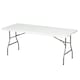 image 1 of Outsunny Folding Garden Table, 180 x 75cm Rectangular HDPE Outdoor Picnic Table for 6, Metal Frame for Patio, Park, White | White | White