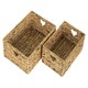 image 2 of Set of 2 Shallow Water Hyacinth Storage Basket Brown