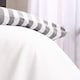 image 4 of OHS Stripe Edge Bedding Set Microfibre Duvet Cover with Pillowcase | White | White/Grey | Single