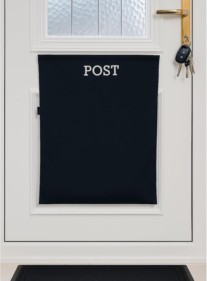 image 1 of Letter Box Catcher [Black] - Post Catcher for Letterboxes Indoor, No Tools or Screws Needed - 52 x 40 cm Dog Proof Mail Catchers Bag, Black Letter Box for Front Door