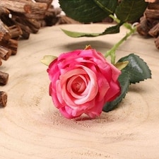 Fuchsia Pink Diamond Rose Artificial Silk Flower 40cm