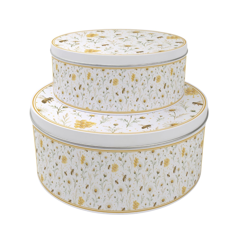 image 1 of Bees & Buds Round Cake Tin Set