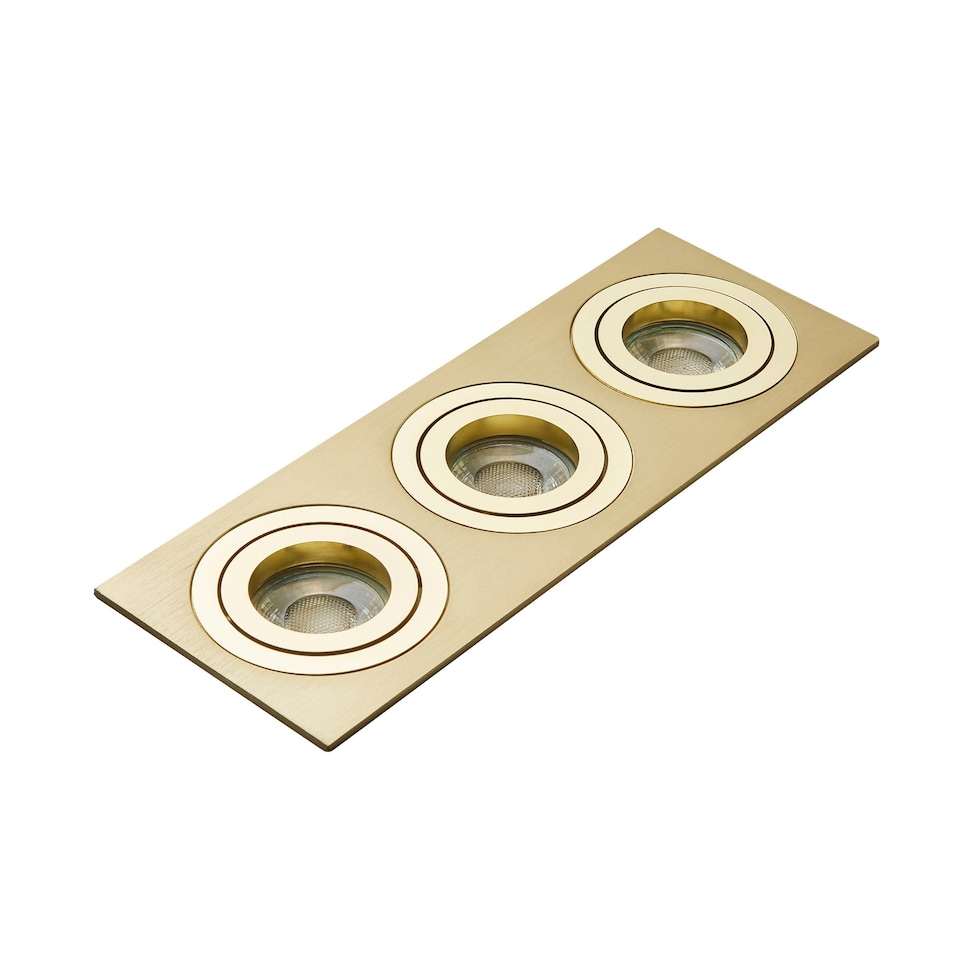 image 1 of BHS Faina 3 Light Adjustable Triple Recessed Spotlight | Gold | Brass | 1