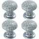 image 1 of 4x Porcelain Mushroom Cupboard Door Knob Glaze Design Polished & Matt Chrome