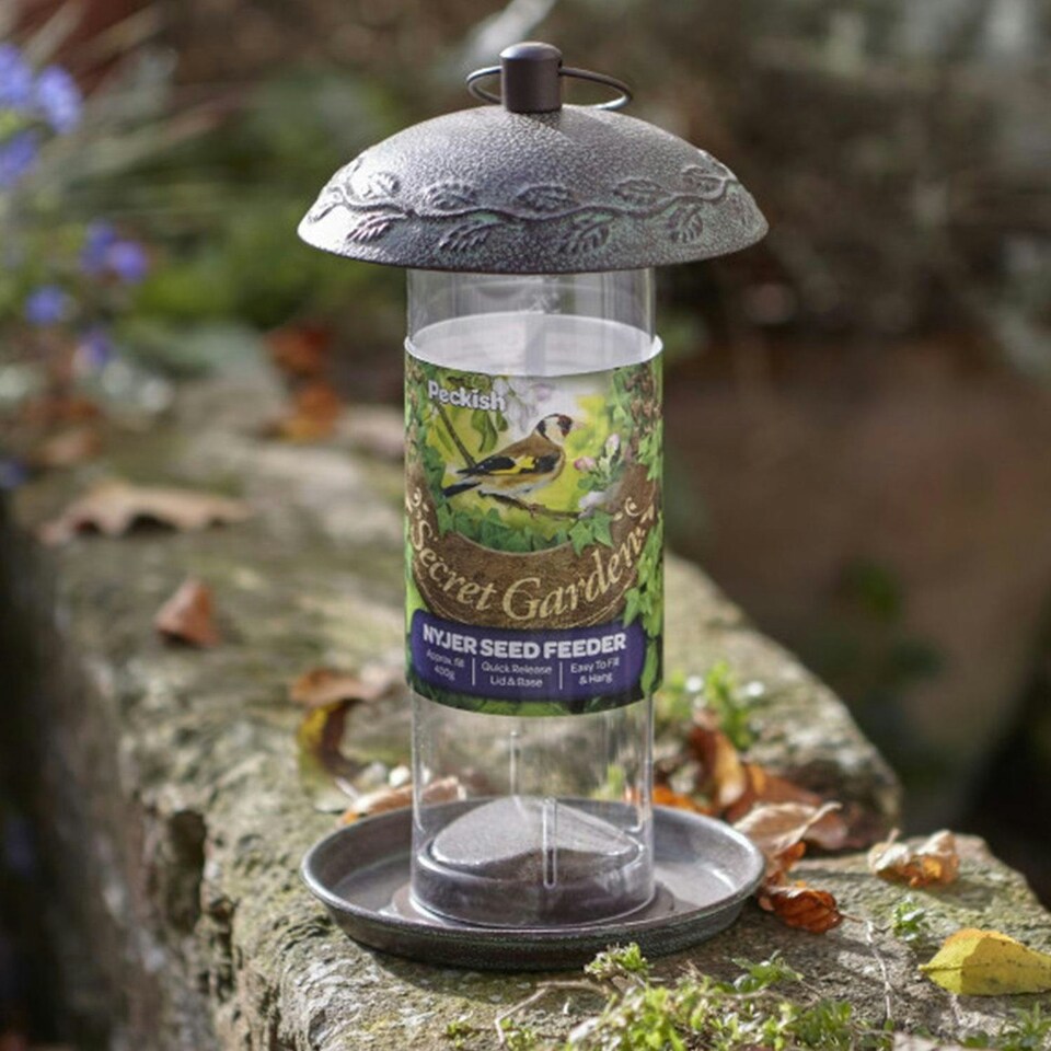 image 1 of Peckish Secret Garden Nyjer Bird Feeder Circular Perch Quick Release Base