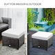 image 6 of Outsunny Rattan Footstool Wicker Ottoman w/ Padded Seat for Backyard Garden